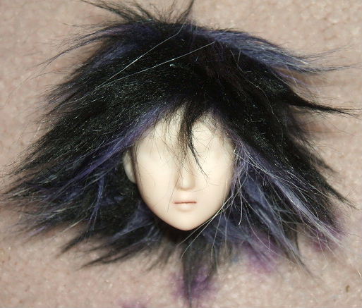 blonde hair purple highlights. brown hair with purple streaks